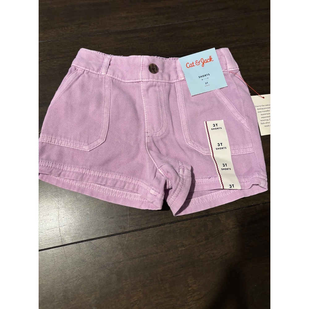Cat & Jack Toddler Girls Purple Twill Shorts 3T New With Tags Lavender Pockets